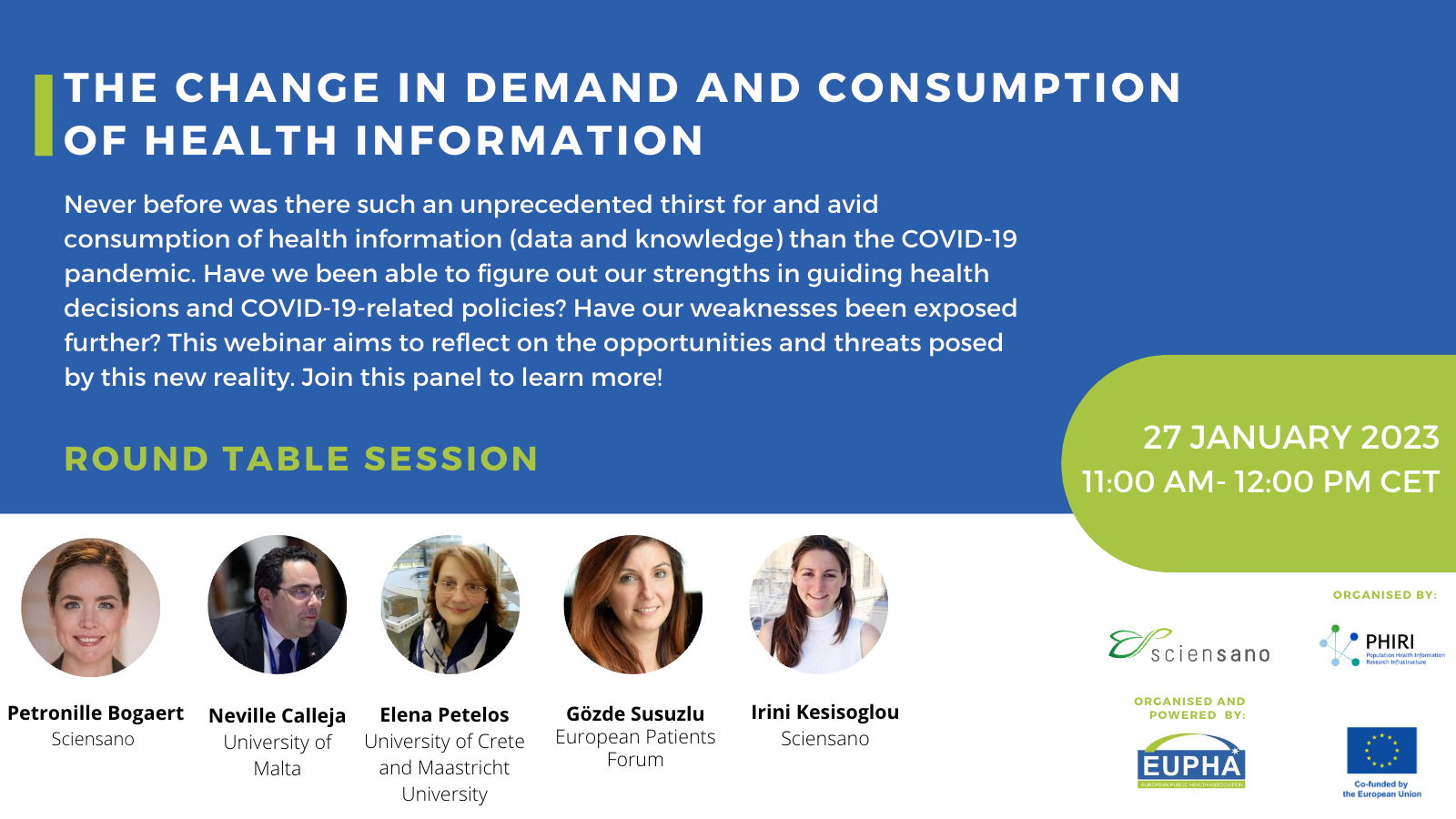 PHIRI/EUPHA webinar on change of consumption of health information